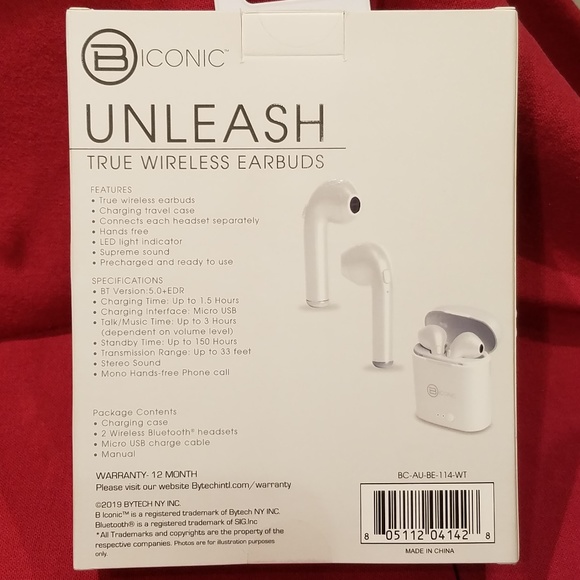b iconic bluetooth earbuds manual